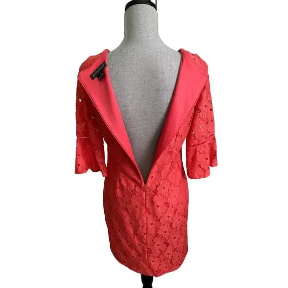 Jessica Howard Lace Coral Shift Dress A-line Women's Size 8P - Picture 5 of 11